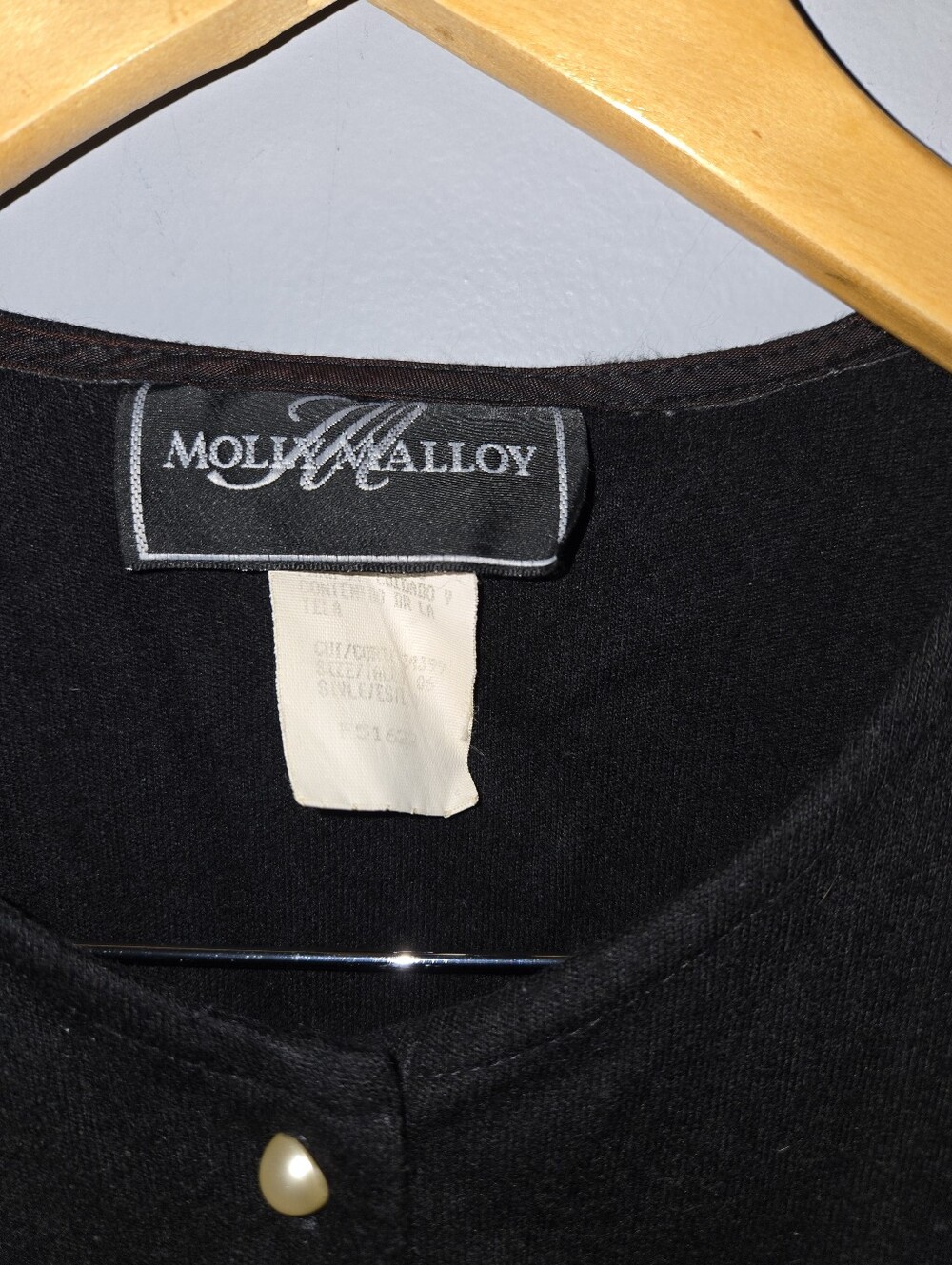 Molly Malloy Black Cardigan with Pearl Buttons - Picture 2 of 5